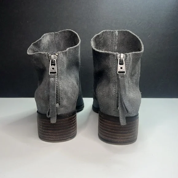 Lucky Brand - Grey Metallic Lahela Suede Booties Women's Size 7.5M - Picture 4 of 8
